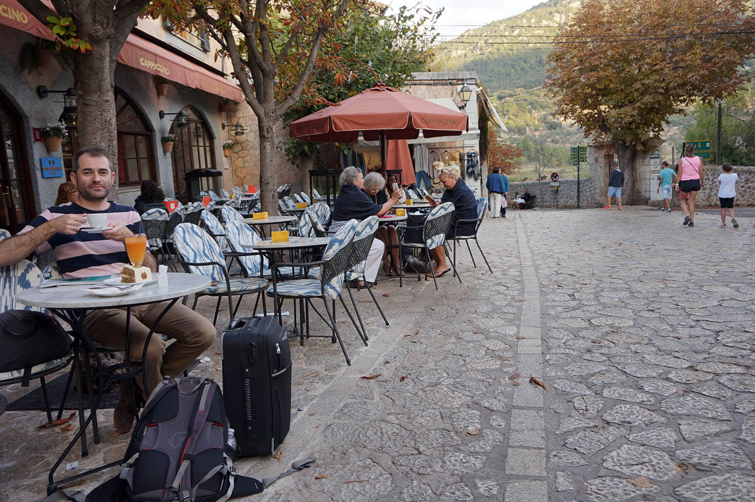Having coffee on Valldemossa's square